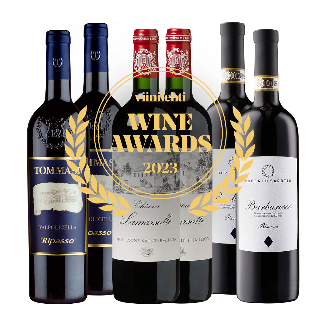 Viinilehti Wine Awards: Vuoden punaviinit 2023 -maistelulaatikko